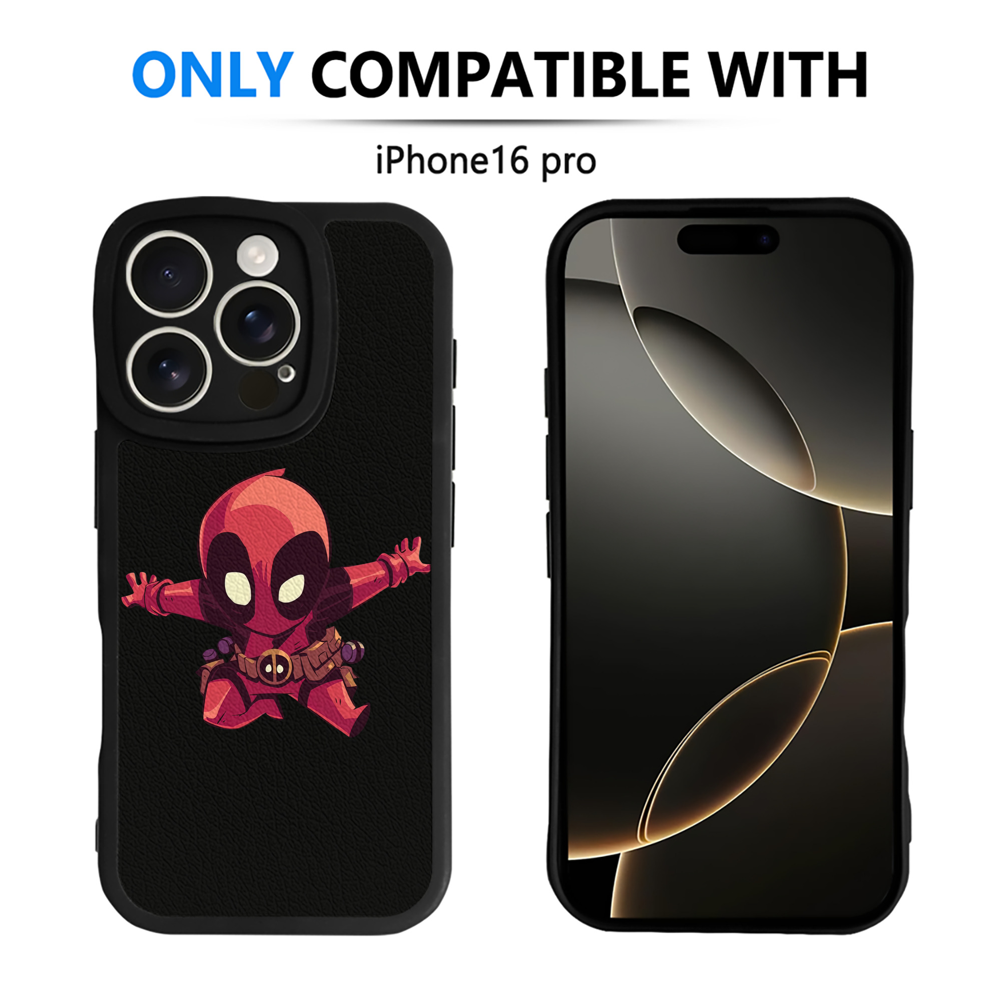 （画像用） Deadpool デッドプール 【iPhone 16シリーズ対応】シリコンスマホケース（レザー調） 材質：シリコン